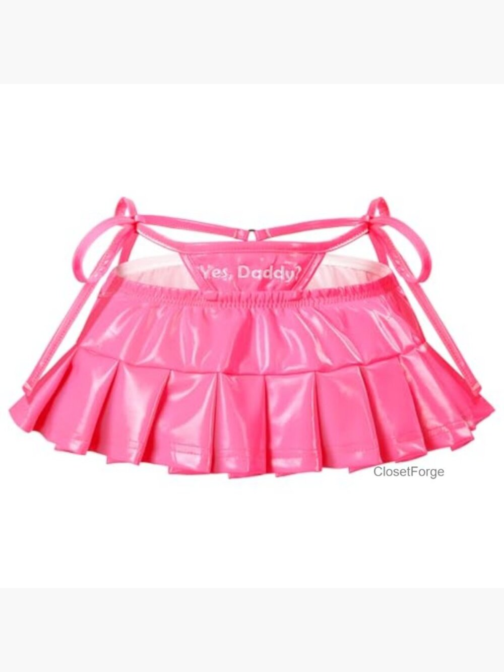 Y2K Faux Leather Bodycon Micro Skirt Side-Tie Retro Mini Skirt - Picture 5 of 7
